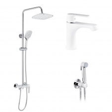 Набір 3 в 1 Kroner душова система Armada-W063 + змішувач Armada-W010 + змішувач Bidet-C082