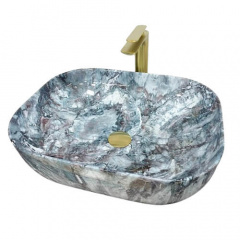 Раковина накладна VBI Bergamo Blue tourmaline glossy (VBI-012504) Софиевская Борщаговка