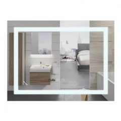 Дзеркало Mixxus Warm MR02-70x50-CASE LED Touch, Anti-fog, димер, рег. яскравості, годинник (MI6669) Лозова