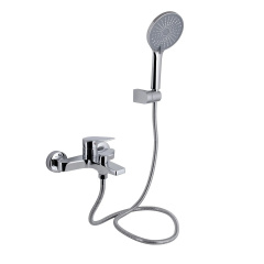 Змішувач для ванни Qtap Stenava New з душовим гарнітуром хром (QTSTE259CRM45537) Броды