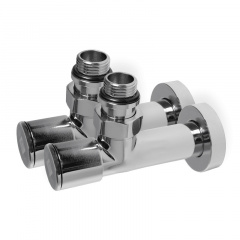 Комплект радіаторних кранів кутових Ideale Dante 1/2x1/2 хром (18998) Ясногородка