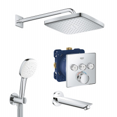 Душова система Grohe Grohtherm SmartControl з термостатом на 3 споживача хром (UA26415SC6) Вараш
