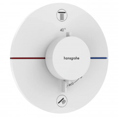 Змішувач для душу Hansgrohe ShowerSelect Comfort S з термостатом на 2 споживача білий матовий (15554700) Ладан