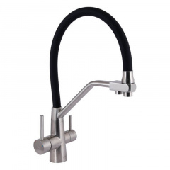Змішувач для кухні Lidz Aria 020F3 Black/Nickel (LDARI020F3BNK37647) Новомиколаївка