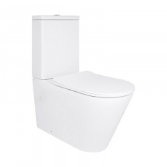 Унітаз підлоговий Qtap Vlasta безобідковий з сидінням Soft-close білий (QT28228300W) Бушеве