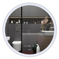 Дзеркало Mixxus Plain MC10-60 LED-підсвічування, антизапотівання, годинник (MI6013) Пологи