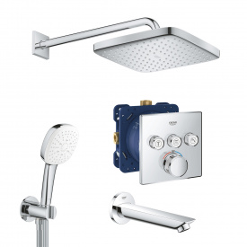 Душова система Grohe Grohtherm SmartControl з термостатом на 3 споживача хром (UA26415SC6)