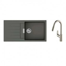 Мийка для кухні Hansgrohe S52 S520-F480 зі змішувачем Focus M41 сірий камінь-сталь (43358800)