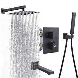 Душова система Nett TSB-521 з термостатом і виливом чорний (110621)