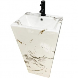 Раковина підлогова VBI Alatri Carrara білий мармур VBI-019014