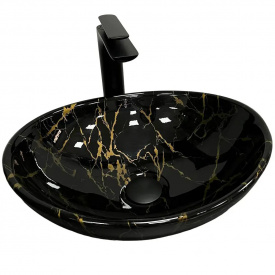 Раковина накладна VBI Parma чорний мармур VBI-011004