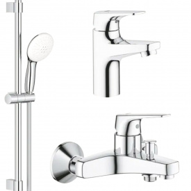 Комплект змішувачів для ванни 3 в 1 Grohe Bau Flow хром (UA121624S1)