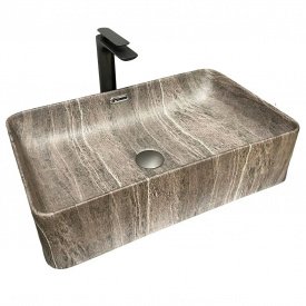 Раковина накладна VBI Arabba M коричневий камінь VBI-013503