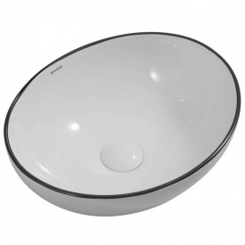 Раковина накладна Mixxus Premium Ellipse-0108 Edge Black 400x330x145 мм (MP6527)