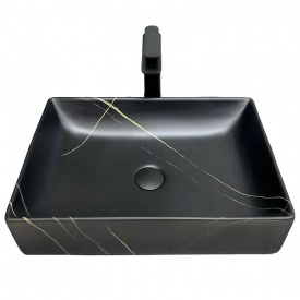 Раковина накладна VBI Latina чорний камінь мат VBI-013103
