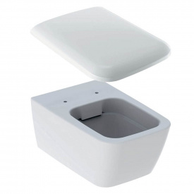 Унітаз підвісний лійкоподібний Geberit iCon Square Rimfree з кришкою, білий (201950000/571910000)