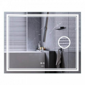 Дзеркало Mixxus Premium Quadro MR20-100x80 LED Touch, Anti-fog, димер, лінза (MP6623)