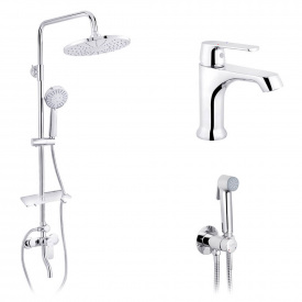 Набір 3 в 1 Kroner душова система Armada-C064K + змішувач Armada-C010 + змішувач Bidet-C082