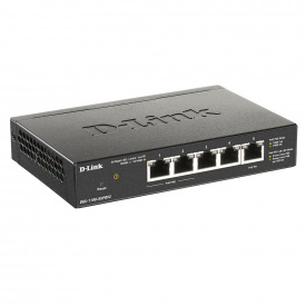 Комутатор D-Link DGS-1100-05PD 5xGE, 2xGE, 2xGE PoE, 1xGE PD, 18Вт