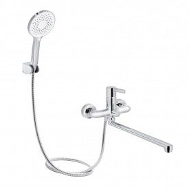 Змішувач для ванни Qtap Cardinal з душовим гарнітуром хром (QTCAR260CRM45657)