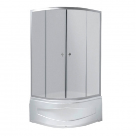 Душова кабіна RJ BARON 80x80x194 скло 4 мм FABRIС, з глибоким піддоном, колір сатин (80RZ014)