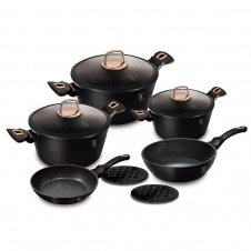 Набор посуды Berlinger Haus Black Rose Collection 10 предметов Черный (BH-8168)
