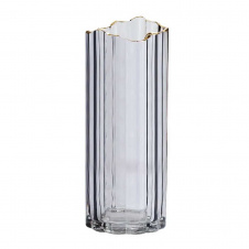 Ваза декоративна скляна YIWU Glass Flower 29.5 см Прозорий (HP-1716)