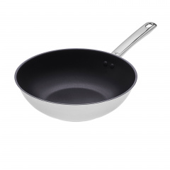 Сковорода Вок Gerlach Solid Lite 28 см Серебристый (5901035505834) Хмельницкий