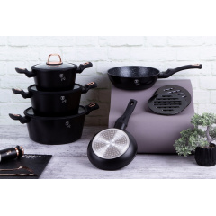 Набір посуду Berlinger Haus Black Rose Collection 10 предметів Чорний (BH-8168) Ірпінь