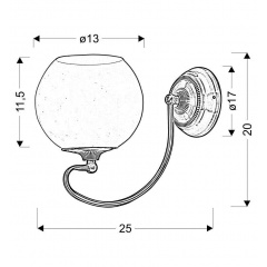 Бра Candellux Orbit 25x20 см Мідь (21-69344) Кропивницький