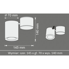 Точковий світильник Polux Hobro 14.5x7x14 см Чорний (Pol315403) Ладан