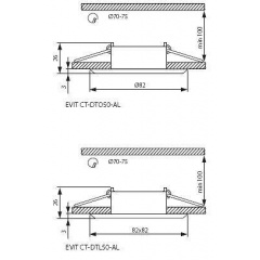 Точковий світильник Kanlux Evit 8.2x8.2x0.3 см Хром (Kan18560) Хмільник