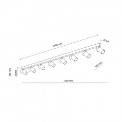 Спот TK Lighting Top 170x18x15 см Чорний (TK6179) Житомир