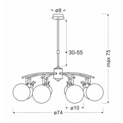 Люстра Candellux Lentini 74x75 см Латунь (38-16393) Ізюм