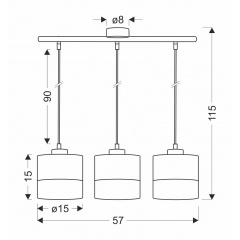 Люстра Candellux Porto 57x115 см Чорний (33-17611) Хуст