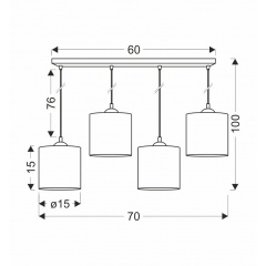 Люстра Candellux Legno 70x100 см Чорний (34-18366) Володимир-Волинський