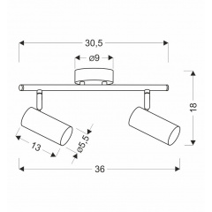 Спот Candellux Colly 36x18 см Білий (92-01610) Калуш