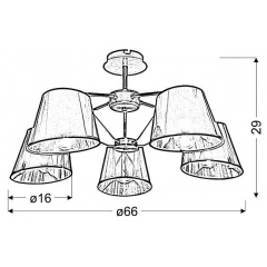 Люстра Candellux Cortez 66x29 см Латунь (35-54999) Гайсин