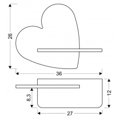 Настенный светильник Candellux Heart 36x26 см Коричнево-розовый (21-84569) Каменское
