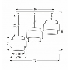 Люстра Candellux Twin 75x100 см Чорний (33-17895) Бориспіль