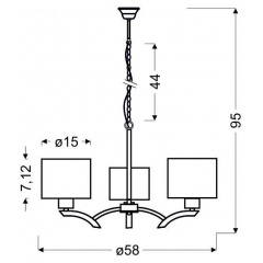 Люстра Candellux Draga 58x95 см Хром (33-04208) Обухів