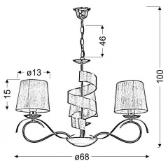 Люстра Candellux Denis 68x100 см Золотисто-сріблястий (33-23421) Кам'янець-Подільський