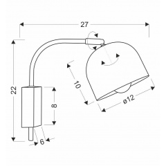 Бра Candellux Rupi 27x22 см Біло-коричневий (21-75482) Київ