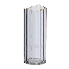 Ваза декоративна скляна YIWU Glass Flower 29.5 см Прозорий (HP-1716) Київ
