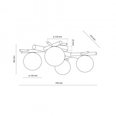 Люстра TK Lighting Sheron 70x41x18 см Біло-коричневий (TK5309) Токмак
