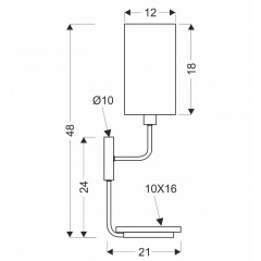 Бра Candellux Keto 21x48 см Черно-бежевый (21-76854) Кропива