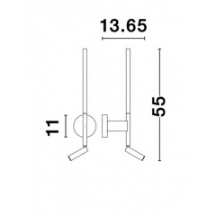 Бра Nova Luce Handy 13.65 x55 см Чорний (Nova9182812) Луцьк