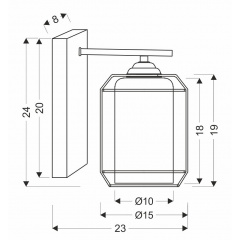 Бра Candellux Jonera 23x24 см Чорний (21-10186) Переяслав-Хмельницький