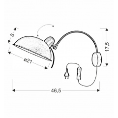 Бра Candellux Nora 21х17.5 см Чорний (21-53602) Долина