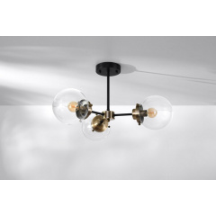 Люстра Candellux Lens 60x32 см Латунно-чорний (33-01290) Київ
